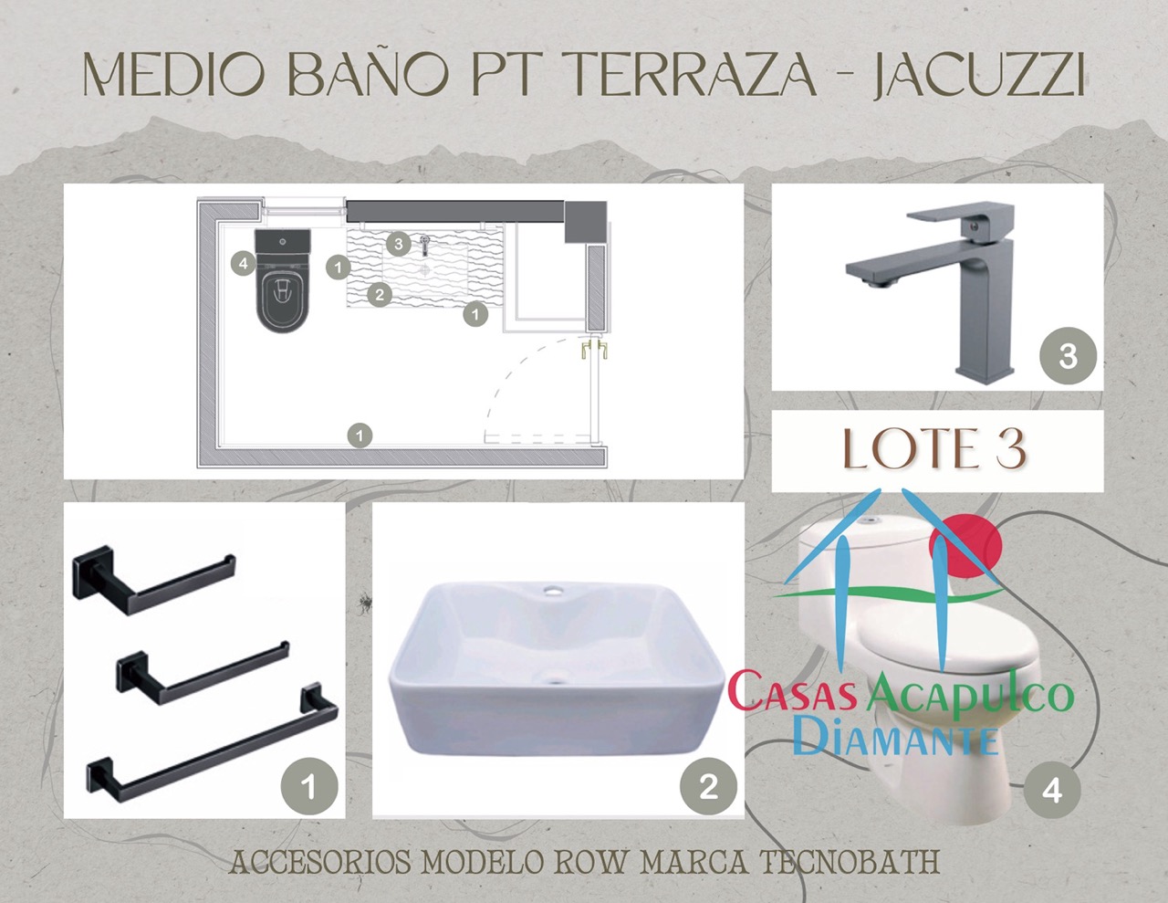 Paradiso Residences Edén 3 - Modelo accesorios baños 7